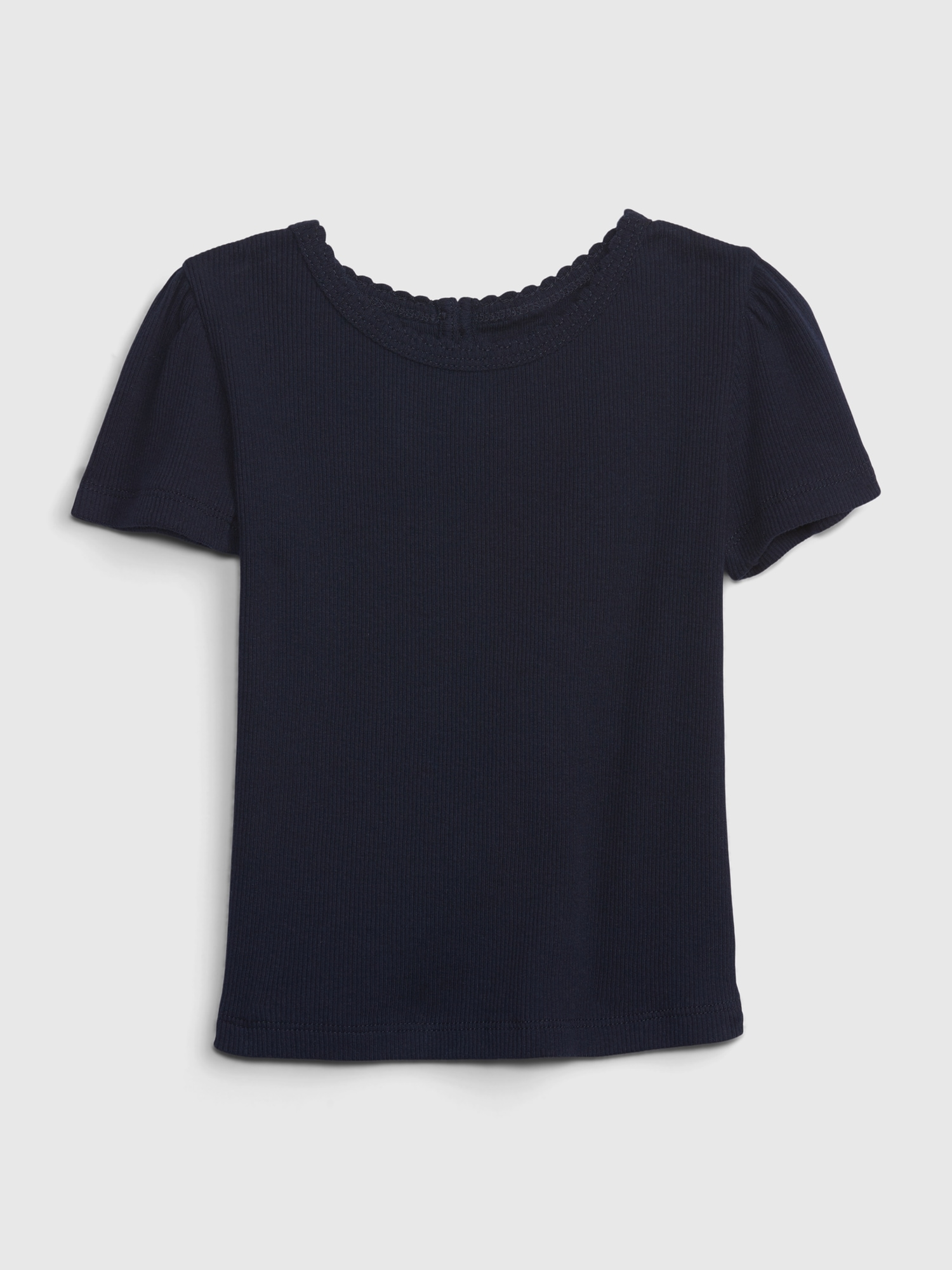 Gap Toddler Puff Sleeve Rib T-Shirt blue. 1