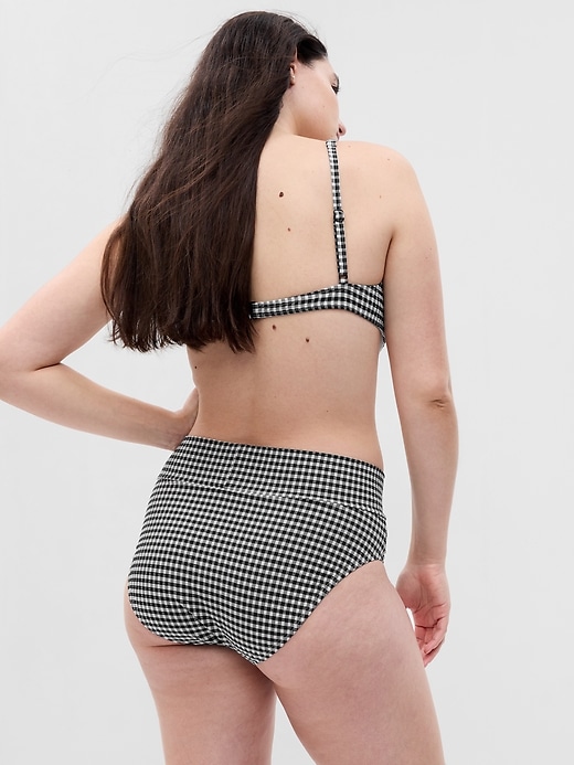 Image number 5 showing, Textured Gingham Crossover Bikini Bottom