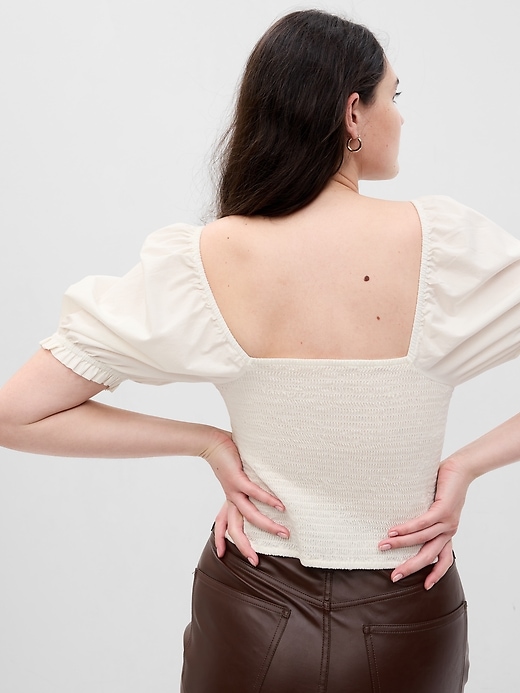 Image number 5 showing, Puff Sleeve Sweetheart Crop Top