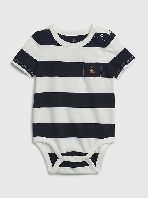 Image number 1 showing, Baby 100% Organic Cotton Mix and Match Stripe Bodysuit