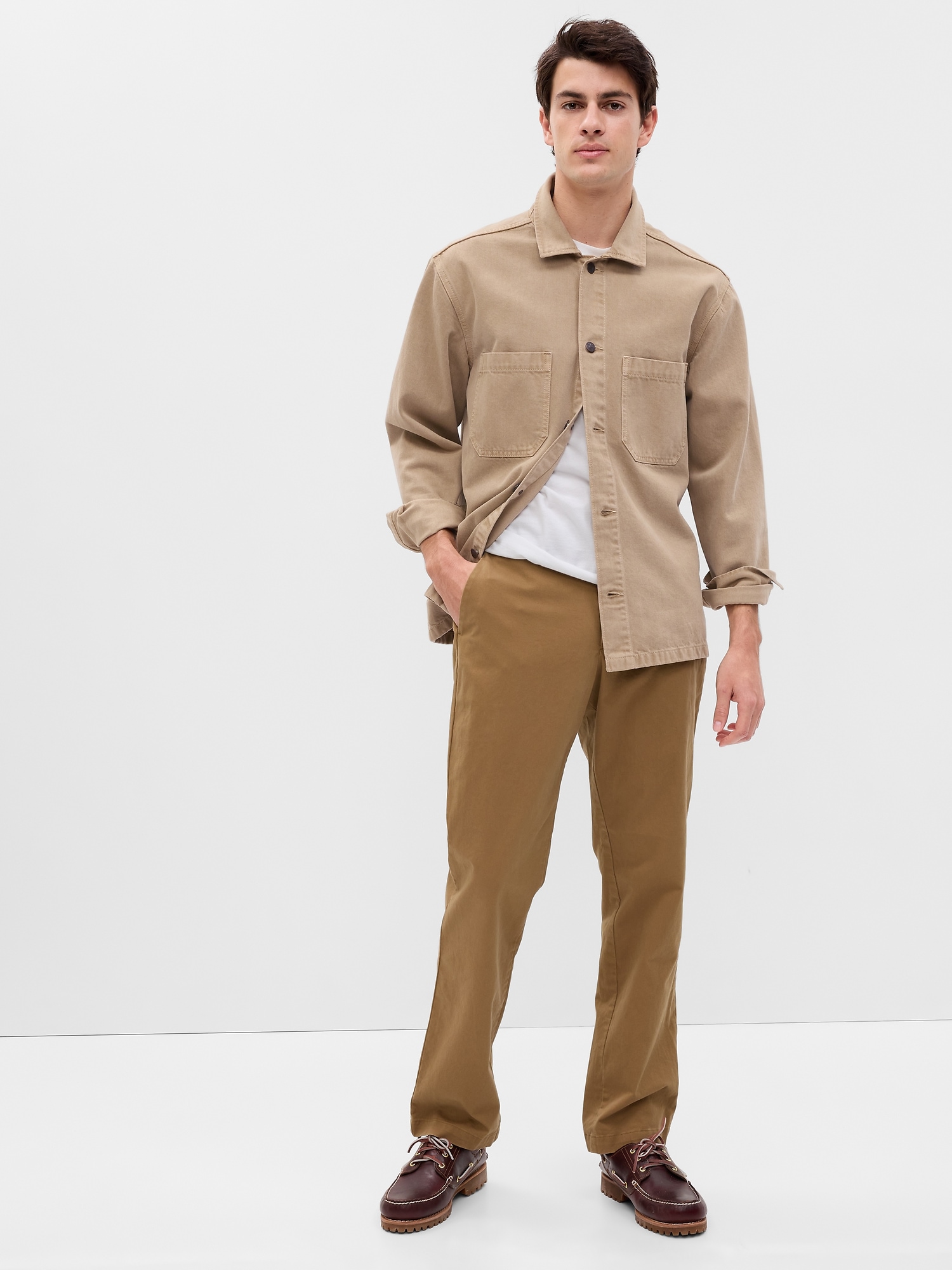 Gap Modern Khakis In Straight Fit With Flex In Maple Sugar