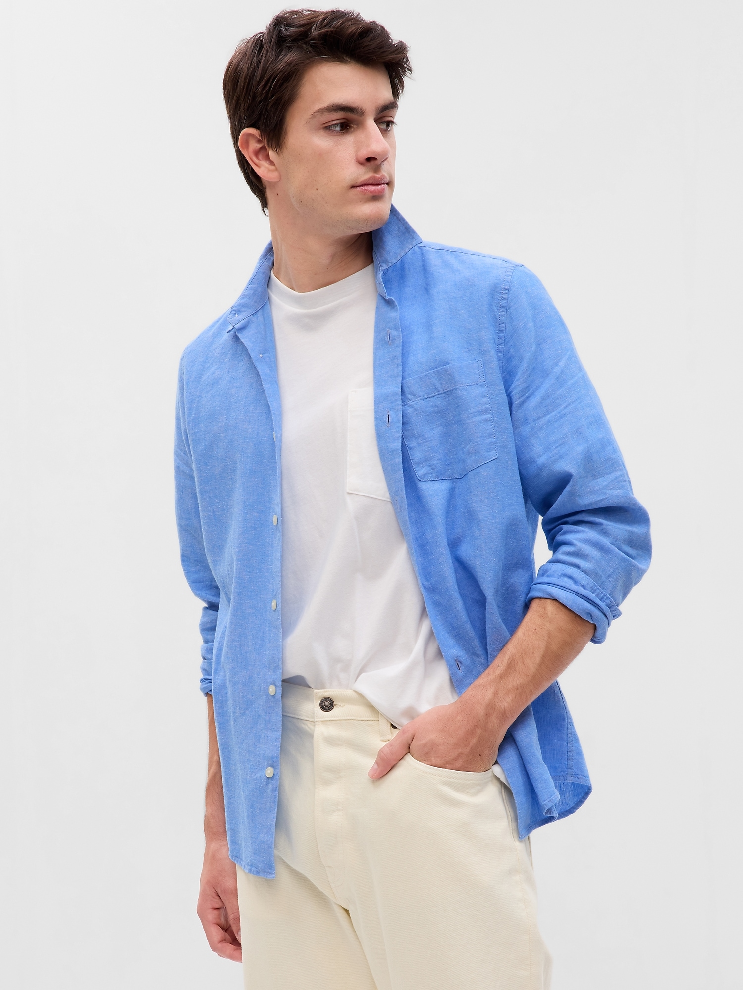 Buy Gap Linen-Cotton Long Sleeve Shirt from the Gap online shop