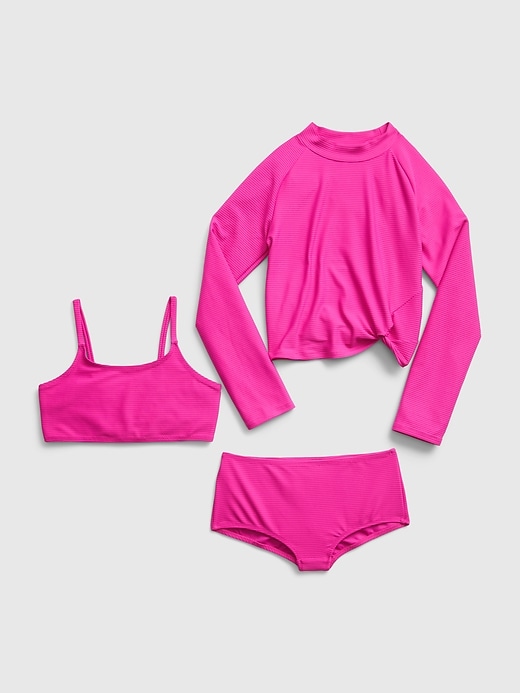 Image number 1 showing, Kids Rib Rash Guard Swim Three-Piece