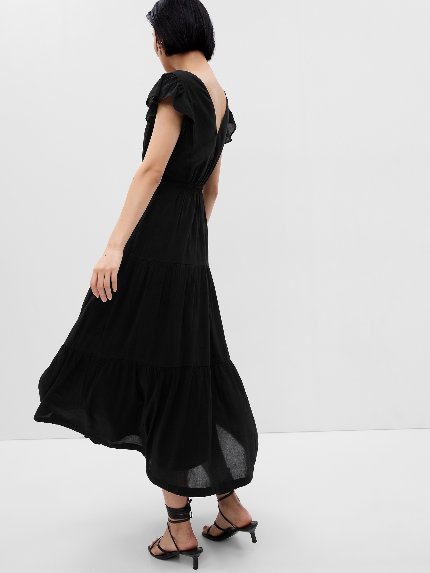 Flutter Sleeve Tiered Maxi Dress | Gap