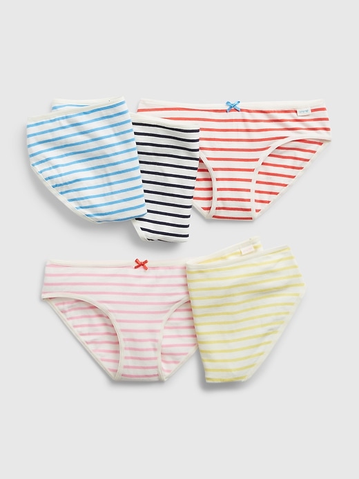 View large product image 1 of 1. Kids Organic Cotton Stripe Bikini Briefs (5-Pack)