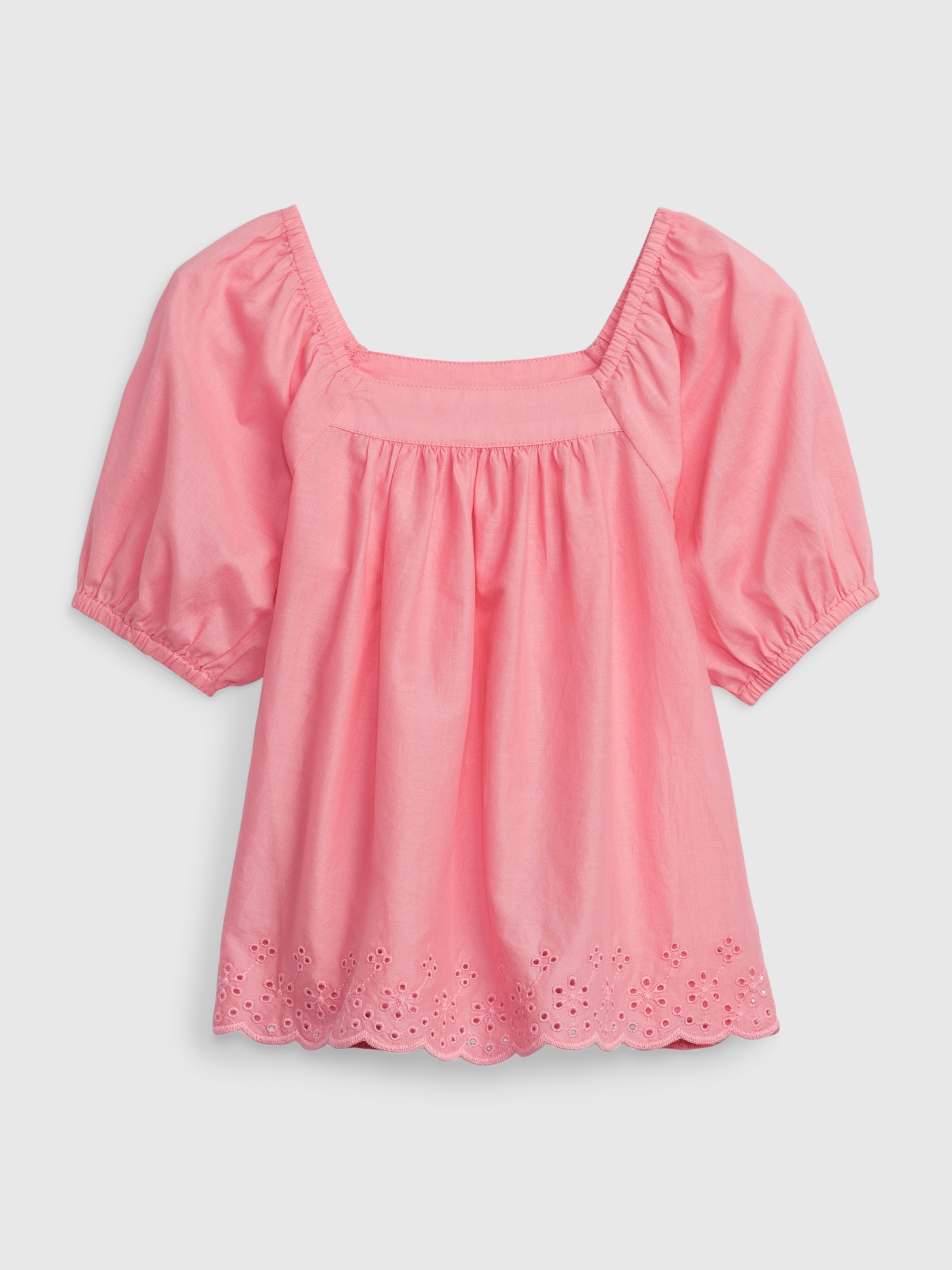 Gap Toddler Puff Sleeve Eyelet Top pink. 1