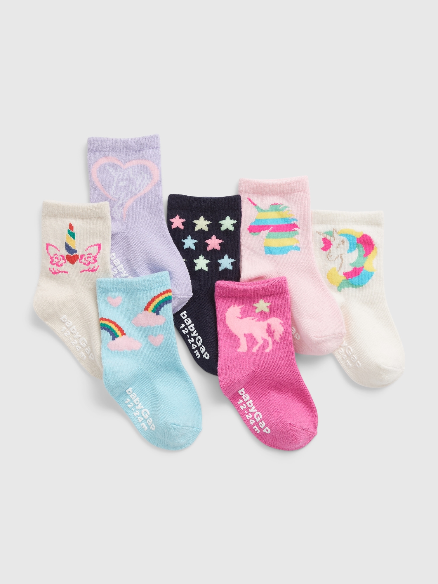 Gap Toddler Unicorn Crew Socks (7-Pack) multi. 1