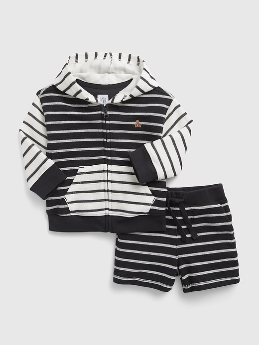 View large product image 1 of 1. Baby Stripe Hoodie Outfit Set