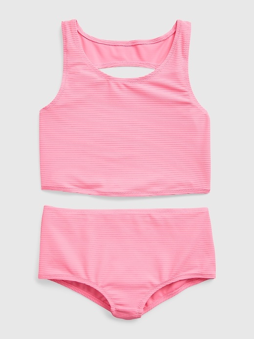Image number 1 showing, Kids Recycled Cutout Tankini Swim Two-Piece