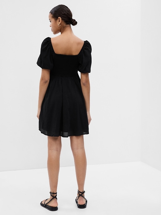 Image number 2 showing, Puff Sleeve Empire Waist Mini Dress