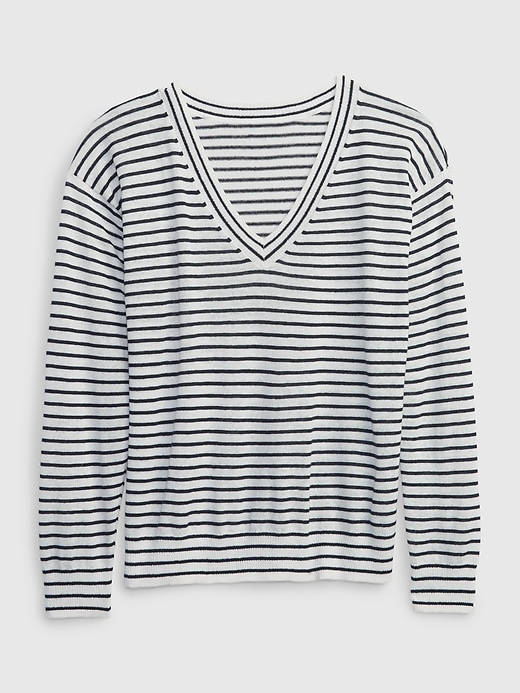 Image number 6 showing, Linen-Blend V-Neck Sweater