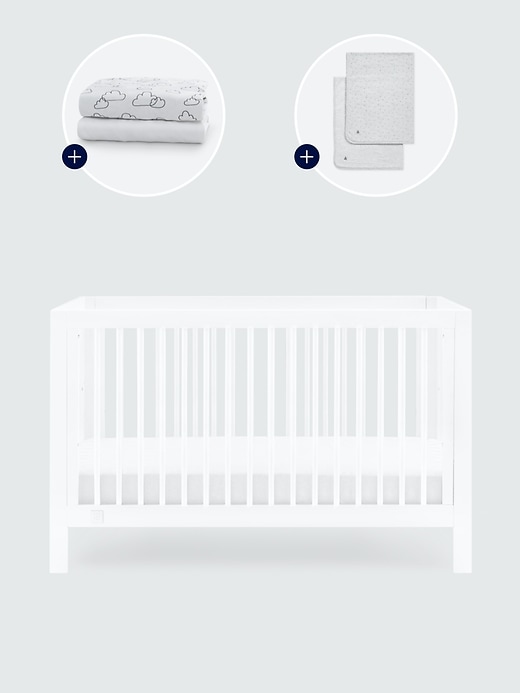 Image number 1 showing, babyGap Charlie Crib with Clouds and Stripes Bedding Bundle