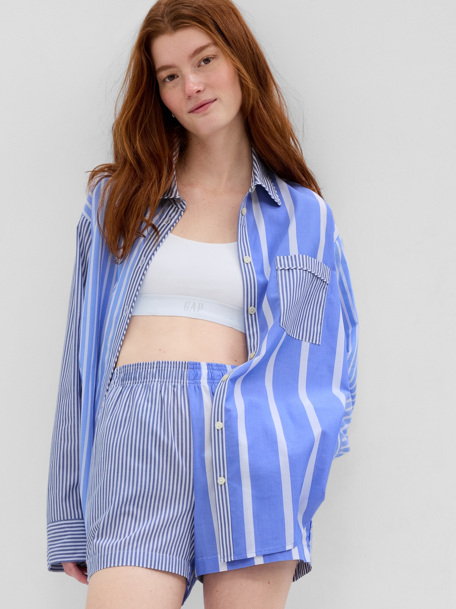 Gap Poplin PJ Shirt blue. 1