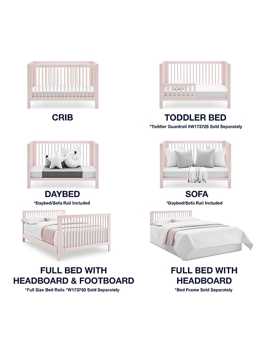 Image number 6 showing, babyGap Charlie Crib with Pink Hearts and Stripes Bedding Bundle