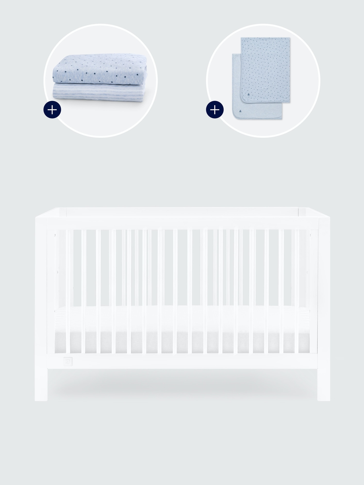 Gap babyGap Charlie Crib with Blue Stars and Stripes Bedding Bundle white. 1