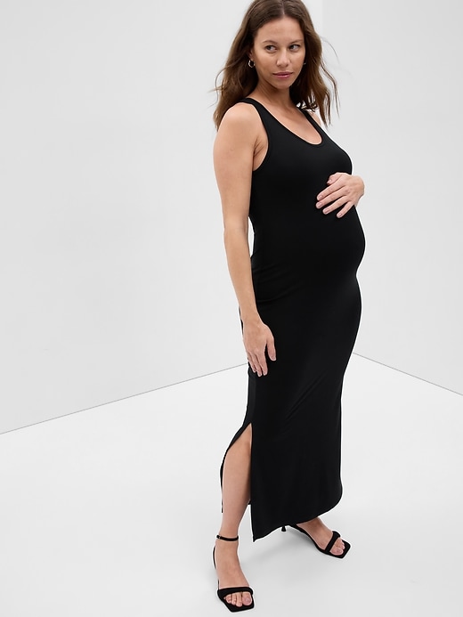 Image number 3 showing, Maternity Split-Hem Modal Maxi Dress