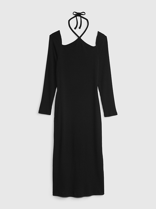 Image number 6 showing, Tie-Neck Cutout Midi Dress