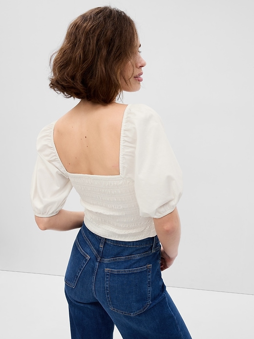 Image number 2 showing, Puff Sleeve Sweetheart Crop Top