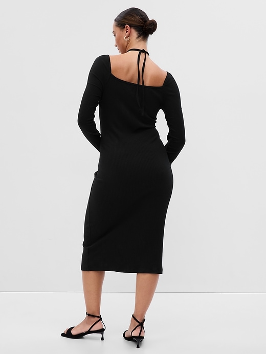 Image number 5 showing, Tie-Neck Cutout Midi Dress
