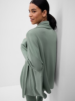 Uniqlo Womens Linen Blend Long Cardigan Open Front Gray Pockets Size M C50