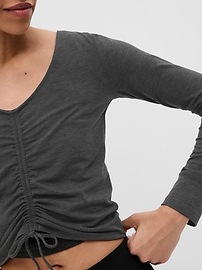 View large product image 3 of 6. GapFit Brushed Jersey Cropped Cinch T-Shirt