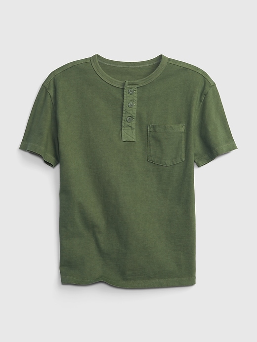 View large product image 1 of 1. Kids Pocket Henley T-Shirt