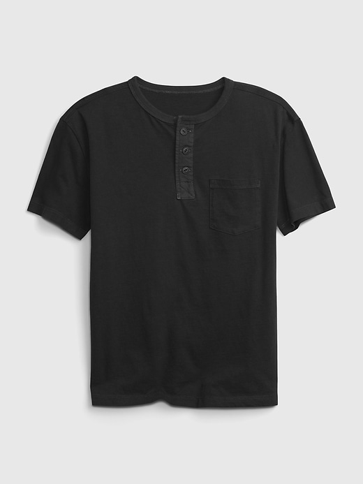 View large product image 1 of 1. Kids Pocket Henley T-Shirt