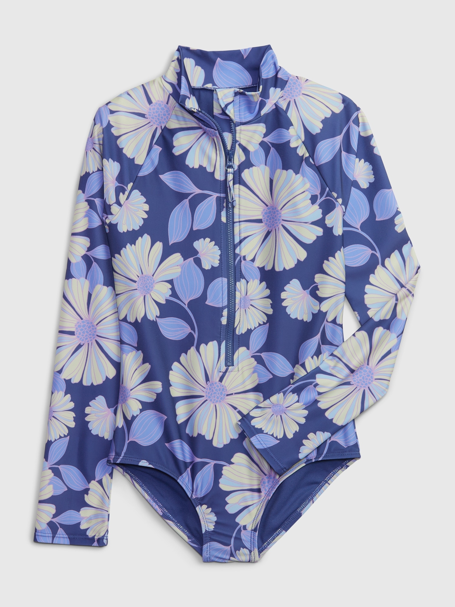 Kids Recycled Rash Guard Swim One-Piece