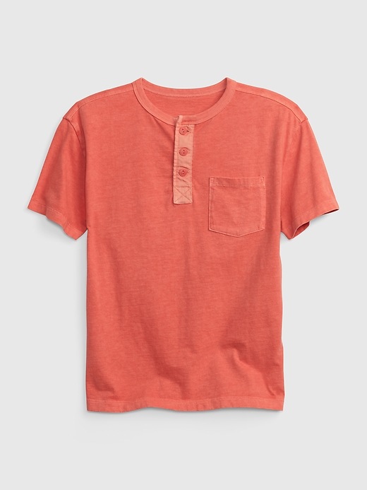 View large product image 1 of 1. Kids Pocket Henley T-Shirt