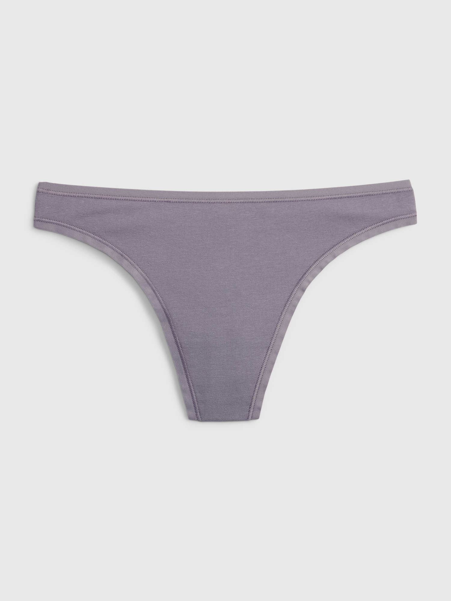 Cotton Thong Panty with Wide Waistband