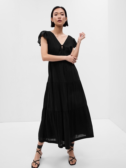 Flutter Sleeve Tiered Maxi Dress | Gap