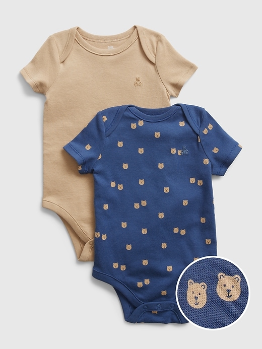 Image number 1 showing, Baby 100% Organic Cotton Rib Bodysuit (2-Pack)