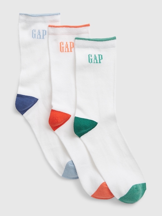 View large product image 1 of 1. Kids Gap Logo Crew Socks (3-Pack)