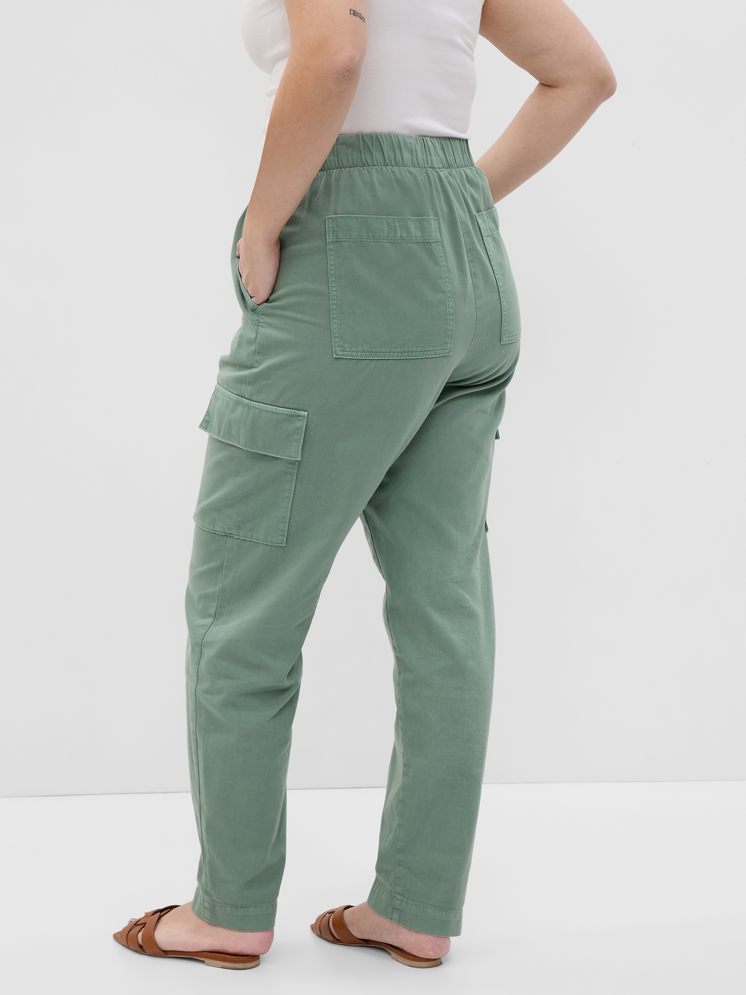 Gap Easy Straight Pull On Pants Sage Green Size Small Women's NEW