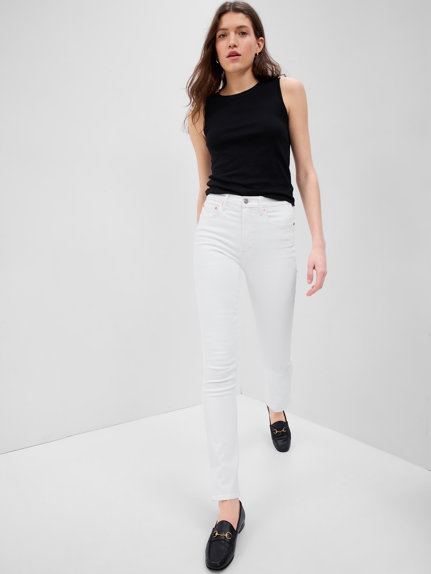 Gap High Rise Vintage Slim Jeans With Washwell In White