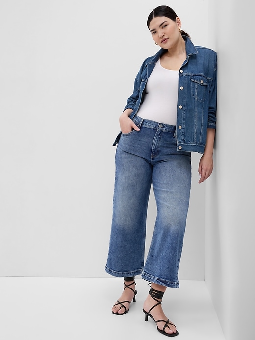 Image number 4 showing, High Rise Stride Wide-Leg Ankle Jeans