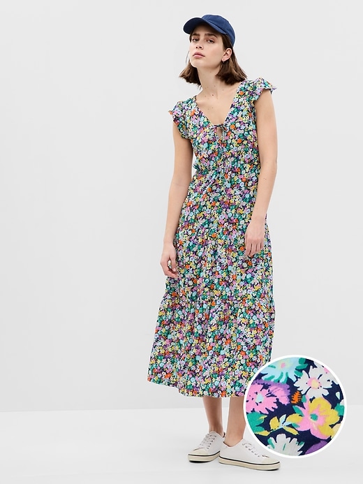 Image number 1 showing, Flutter Sleeve Maxi Dress