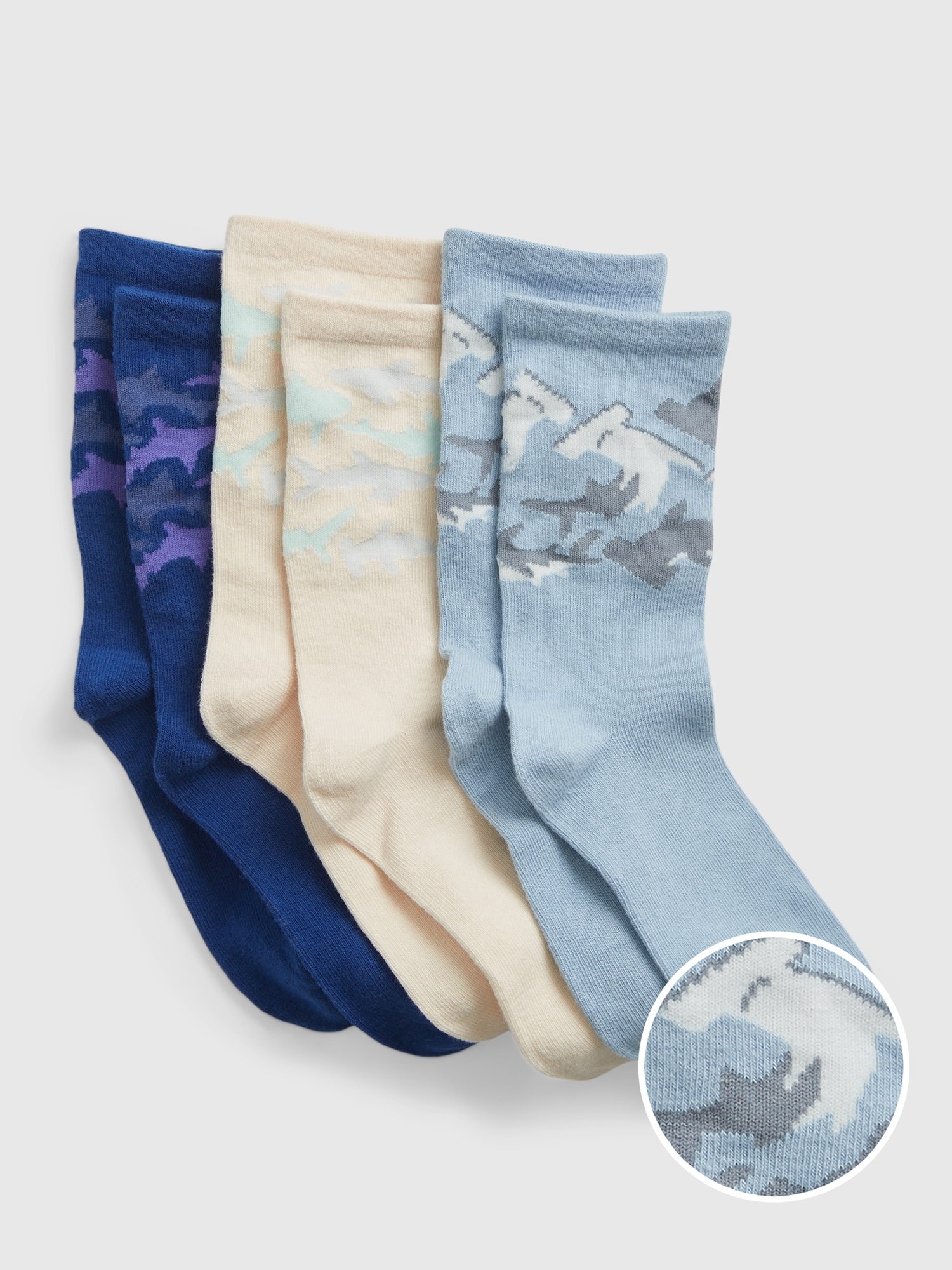 Gap Kids Shark Crew Socks (3-Pack) multi. 1