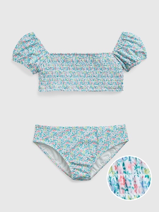 Image number 1 showing, Kids Recycled Puff Sleeve Swim Two-Piece