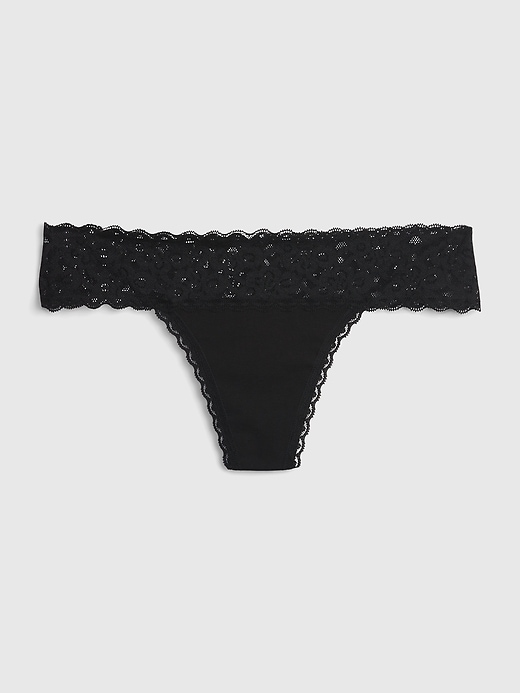 Lace organic cotton thong, Miiyu