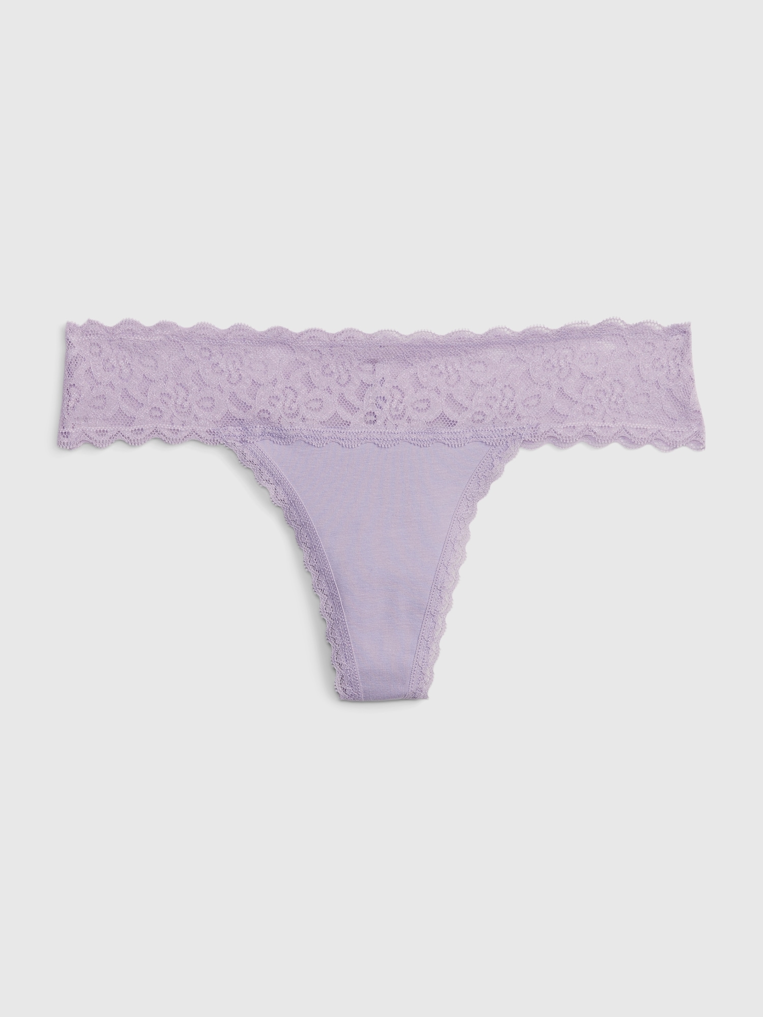 Gap Organic Stretch Cotton Lace Thong purple. 1