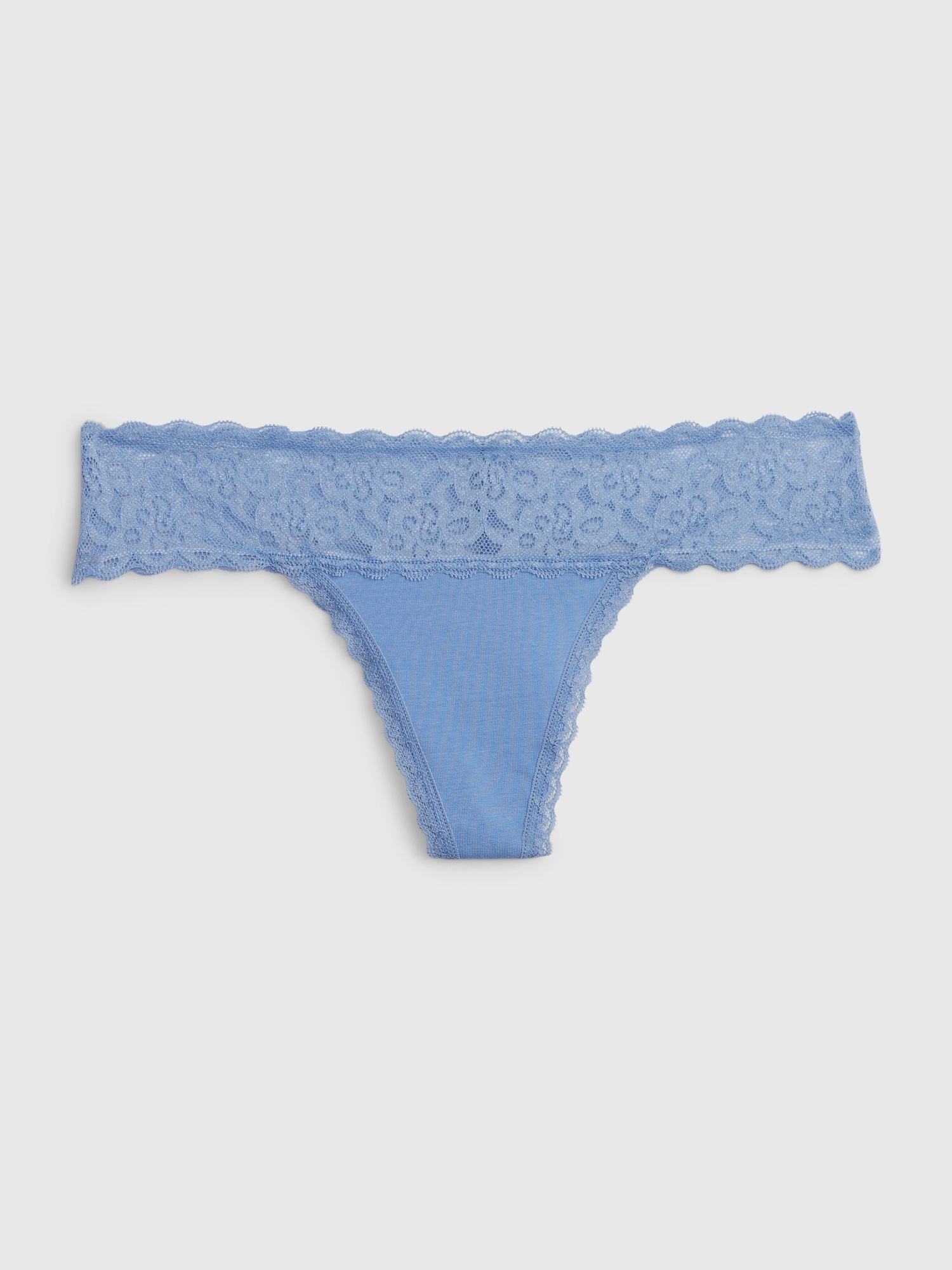 Gap Organic Stretch Cotton Lace Thong blue. 1