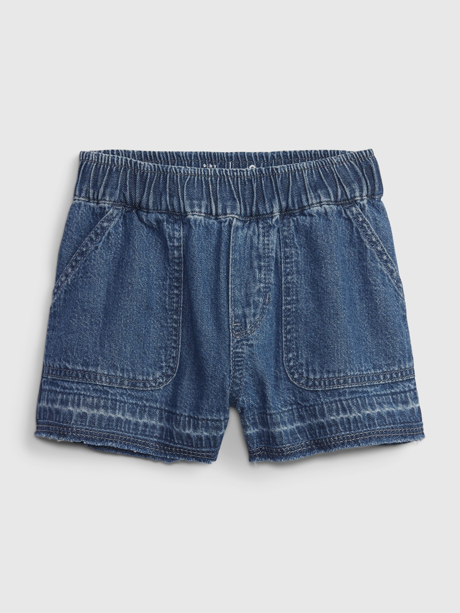 Gap Toddler Pull-On Denim Shorts with Washwell blue. 1
