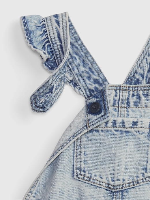 Image number 3 showing, Toddler Ruffle Denim Shortalls