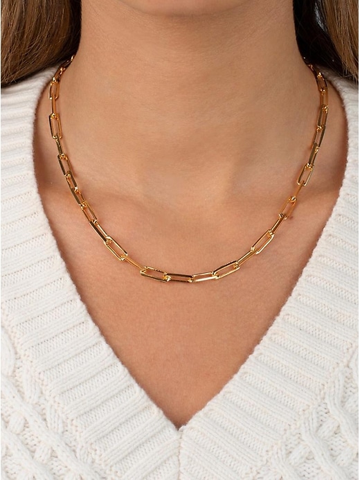 Image number 2 showing, Large Paperclip Link Necklace