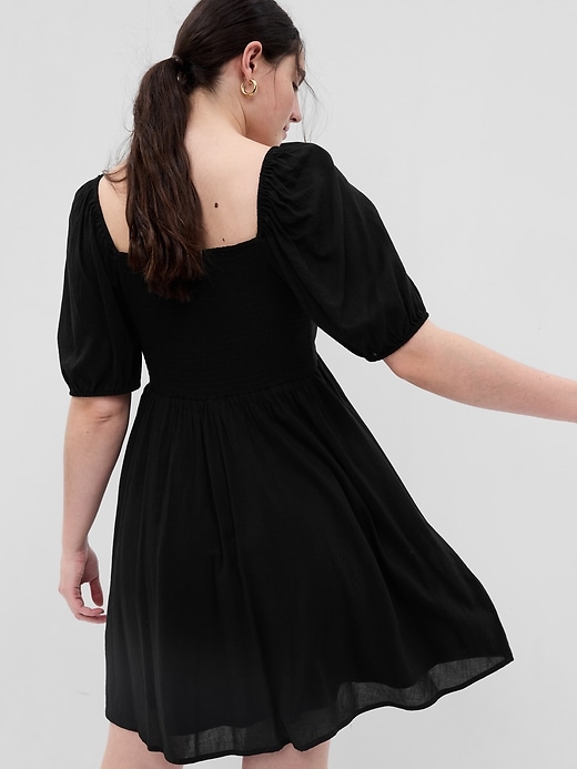 Image number 5 showing, Puff Sleeve Empire Waist Mini Dress