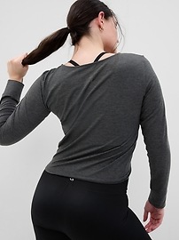 View large product image 5 of 6. GapFit Brushed Jersey Cropped Cinch T-Shirt