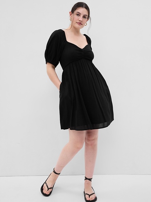 Image number 4 showing, Puff Sleeve Empire Waist Mini Dress