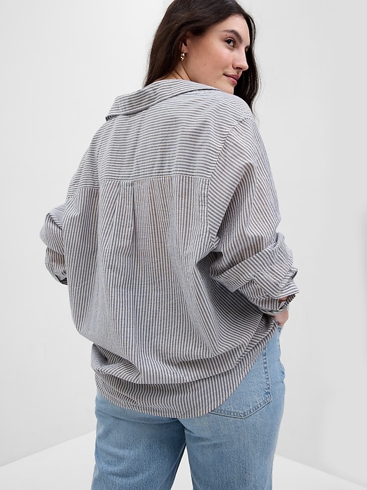 Image number 5 showing, Metallic Stripe Big Shirt