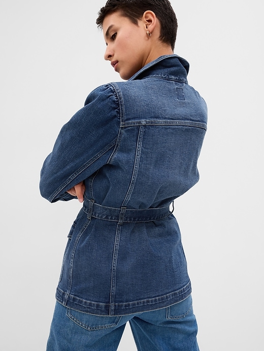 Image number 2 showing, Belted Denim Utility Jacket with Washwell